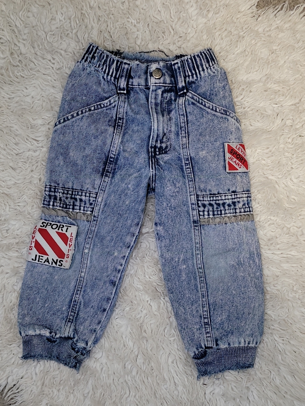Levi's Kids Light Blue Acid-Wash Jogger Jeans with Sport Patches